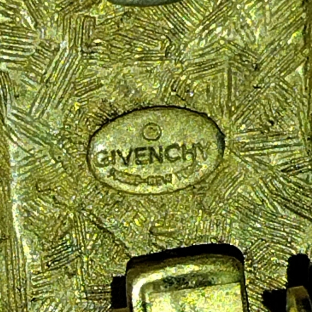 Vintage Givenchy Gold Tone Round Textured Clip On Earrings - Picture 4 of 5